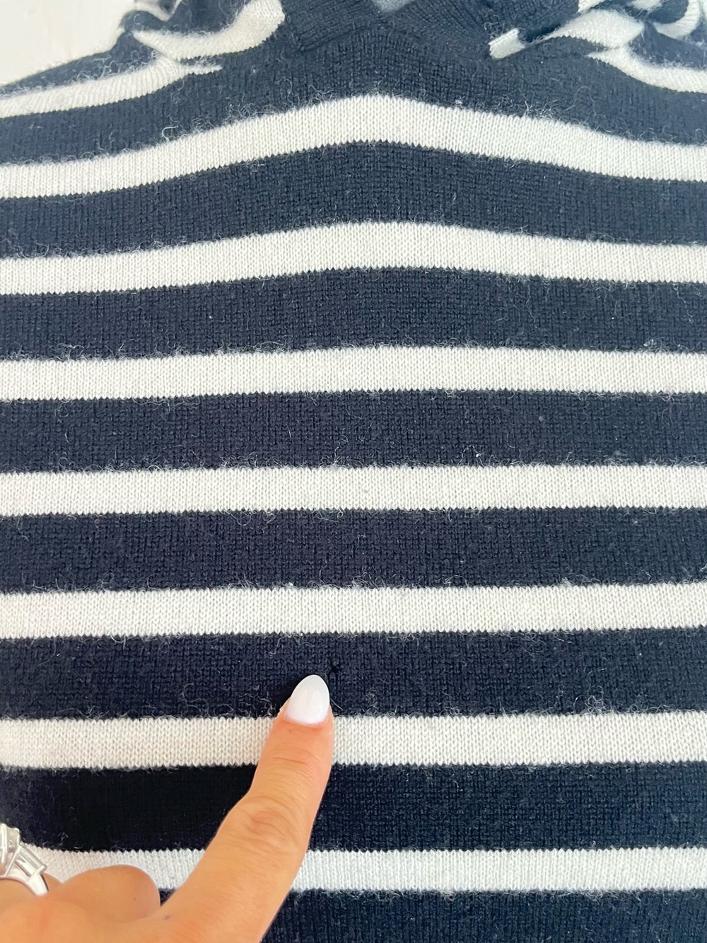 Nili LotanBlack & White Striped cashmere xs - Picture 4 of 6